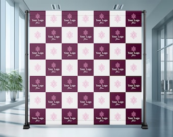 Business Backdrop Banner, Logo Chess Banner, Customize your Backdrop, Inauguration Backdrop