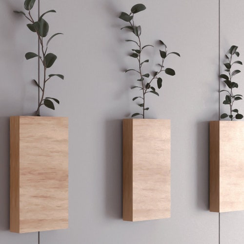 Set of 13 Wooden Wall Planters Wooden Wall Vases for Etsy