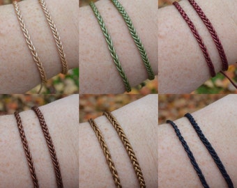 Itty-Bitty Leather Braided Adjustable Bracelet - Choose Your Color