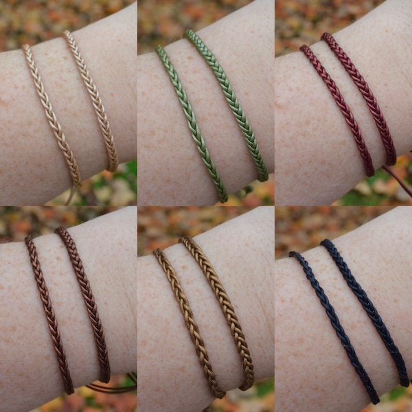 Itty-Bitty Leather Braided Adjustable Bracelet - Choose Your Color