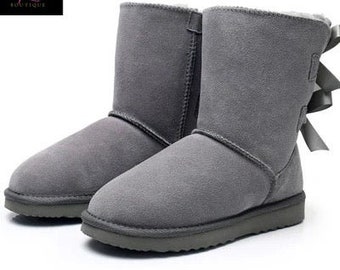 grey ugg boots with bows