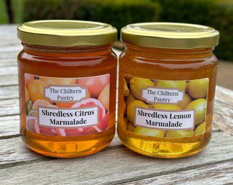 TWO jars of Shredless Marmalade - Citrus or Lemon - hand made by Alison on the Farmhouse AGA