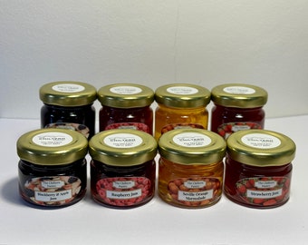 Mini jars of JAM AND MARMALADE - Taster pots - home made in small batches on the Farmhouse Aga