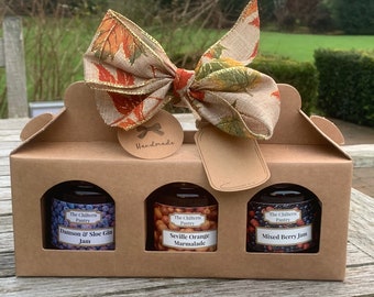 JAM / MARMALADE Gift Box-3 jars of home made jam/marmalade hand made by Alison in small batches on the Farmhouse Aga at The Chiltern Pantry