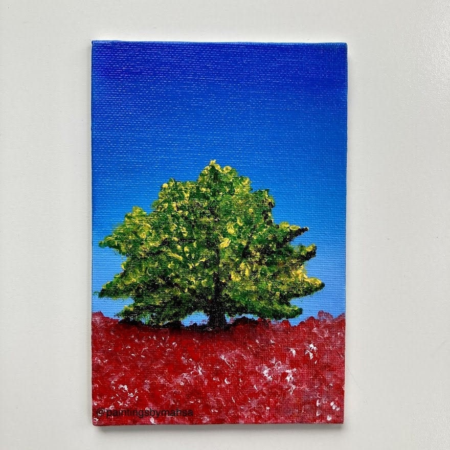 Verde como el día Pintura acrílica original sobre panel de | Etsy