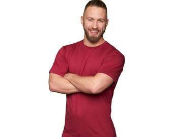 Camisetas de bambú de cuello redondo para hombre en tallas S-8XL - Camiseta de manga corta de Big Boy Bamboo