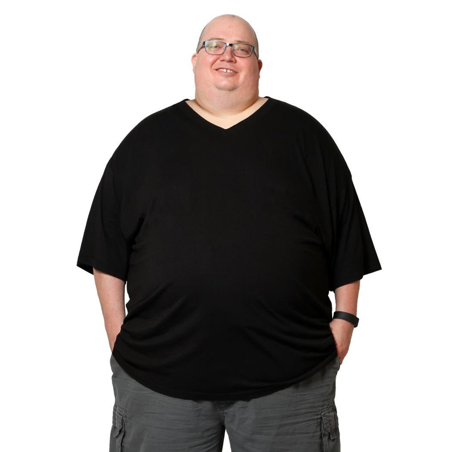Big Men 3XL-8XL V-Ausschnitt T-Shirt Kurzärmeliges T-Shirt von Big Boy ...