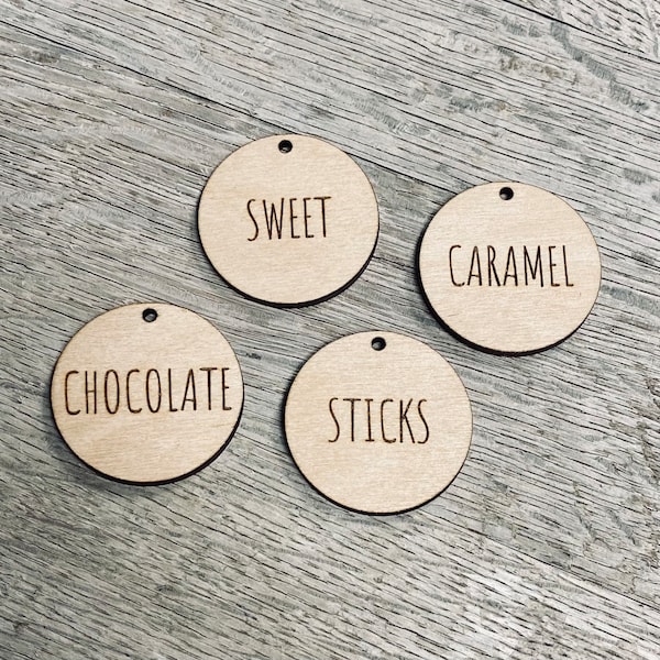 Custom Wood Round tags / Home Organization Tags / Gift Tags / Custom Engraved Wood Tags/ Storage Tags/ personalized wood tags