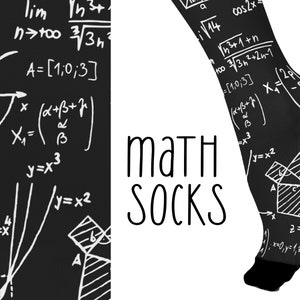 Math Socks, Mathematician Gift, Math Teacher Gift, Science Nerd Gift, Unisex Socks Black White