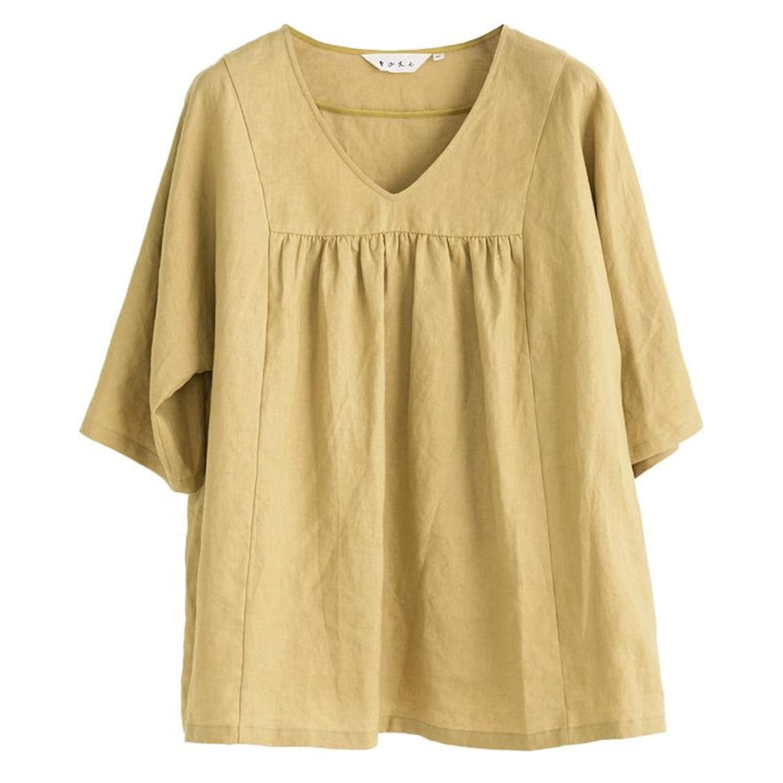 Women Cotton Linen T-Shirt V-Neck Casual Pure Color Plus Size | Etsy