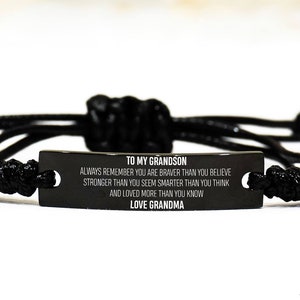 An meinen Enkel Denken Sie immer daran, dass Sie mutiger sind, als Sie glauben, dass Sie Oma lieben, Enkel Geschenk, EnkelArmband, Geschenk von Oma zu Enkel