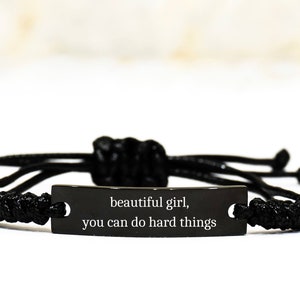 Daughter Gift, Beautiful Girl, You Can Do Hard Things, Daughter Gift From Mom  Rope Bracelet, Self Esteem, Gifts For Her