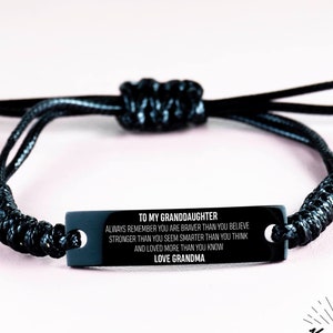 To My Granddaughter Always Remember You Are Braver Than You Believe Rope Bracelet, Personalized Granddaughter Gift, Gift From Grandma