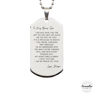 Personalisiertes Geschenk für Bonus Sohn, ich habe dir nicht das Geschenk des Lebens gegeben, Stiefsohn Geschenk, Bonus Sohn Geschenk, benutzerdefinierter Name Silber Dog Tag Halskette