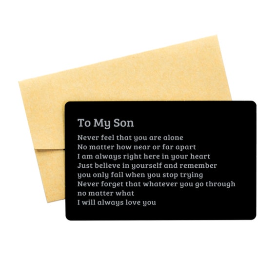 Insert De Carte Portefeuille Gravé "Fils De Maman" - Cadeau De Mariage Émouvant
