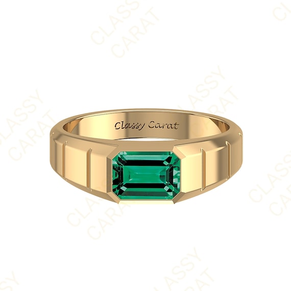 Mens emerald wedding best sale rings
