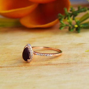 Pigeon Blood 2 carat Ruby Ring/ Ruby Gold Ring/ Pear Shape Ring/ Rose Gold Ring/ Ruby Wedding Ring/ Ruby Anniversary Ring/ Promise Ring