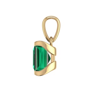 Emerald Pendant 14K Solid Gold Pendant Emerald Cut Emerald Pendant ...