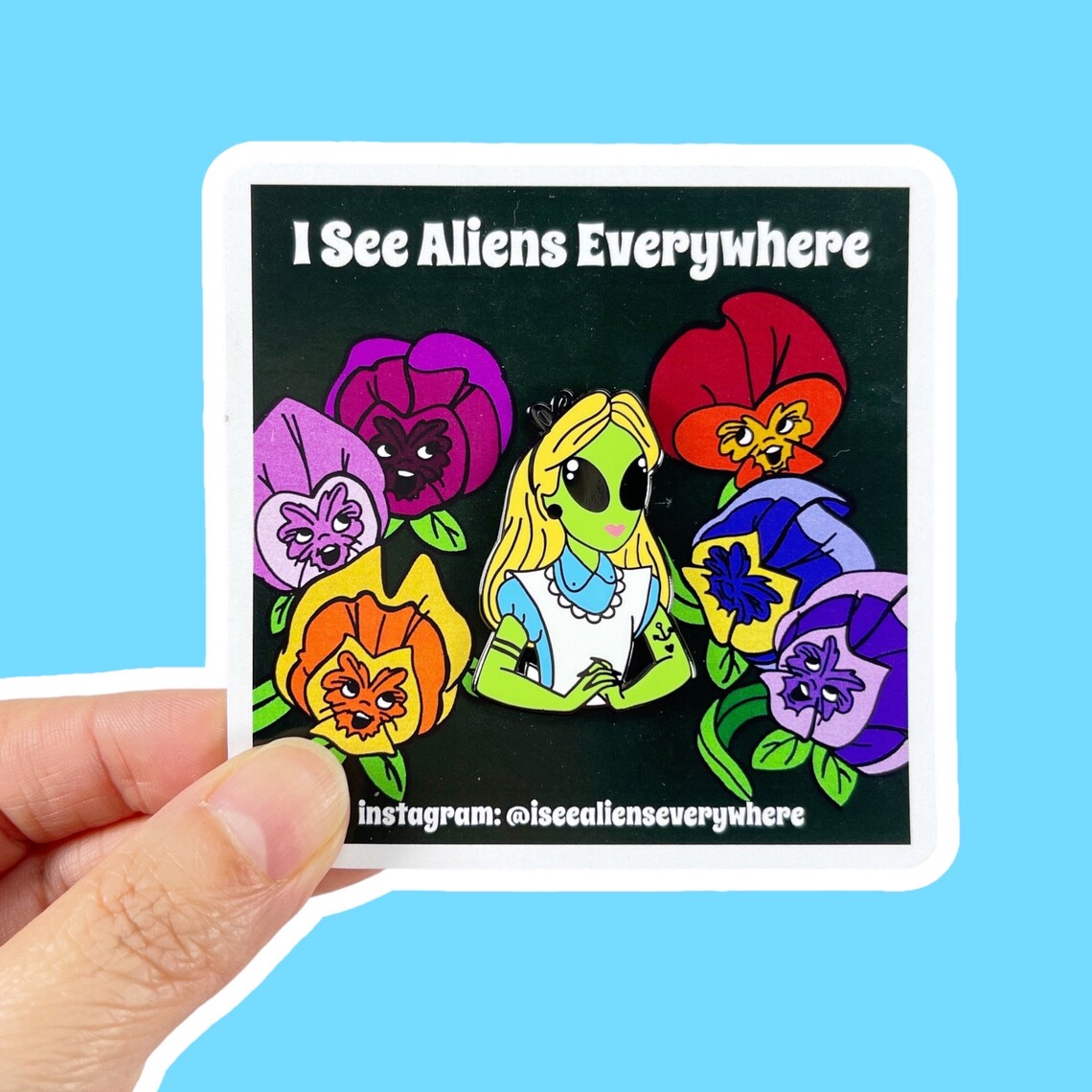 Alien Alice in Wonderland Enamel Pin - Etsy