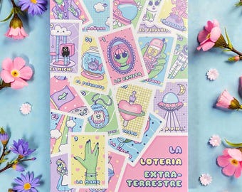 La Loteria Extraterrestre Card Game. Alien Loteria. Funny Loteria Mexican Card Game.