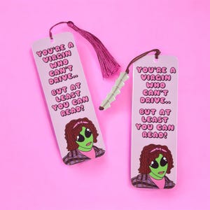 Alien Themed Fun Bookmarks. Glow-in-the-dark Tassel