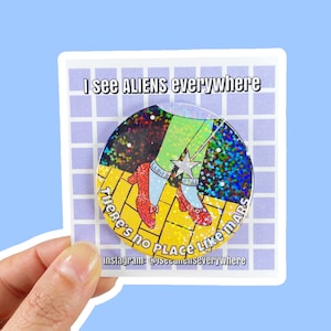 Es gibt keinen Ort wie Mars Alien Holographic Button Badge Pin