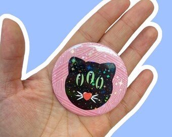 Alien Cat in Yarn Pocket Mirror