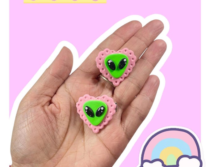 Extraterrestrial Love Alien Mini Hair Clips