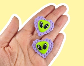 Extraterrestrial Love Alien Mini Hair Clips