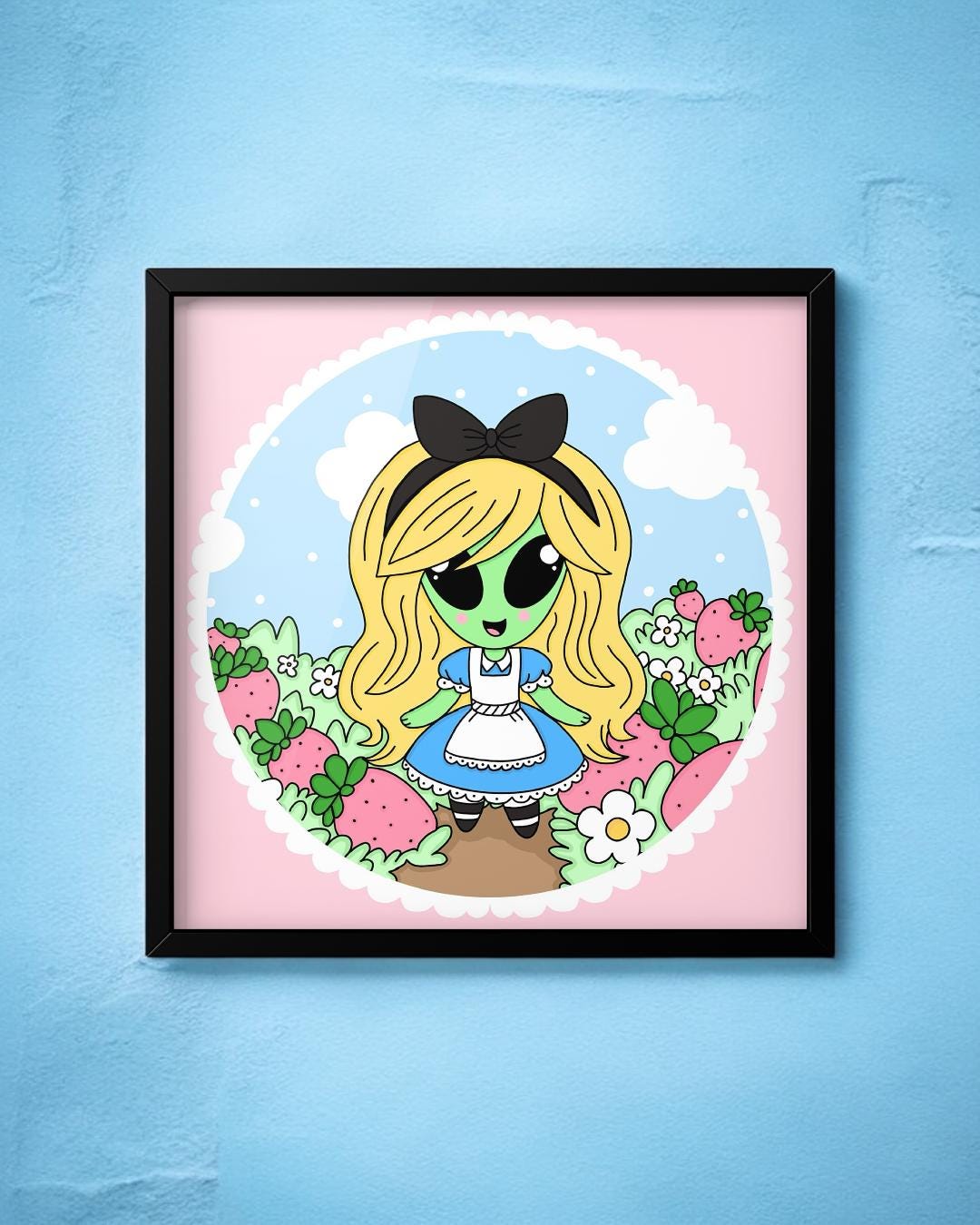 Alien Alice in Strawberry Field Giclee Print. - Etsy