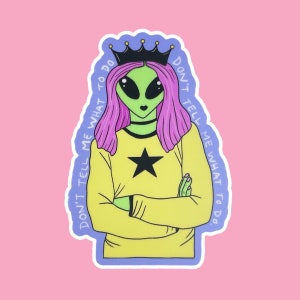 Alien Rebel Girl Sticker