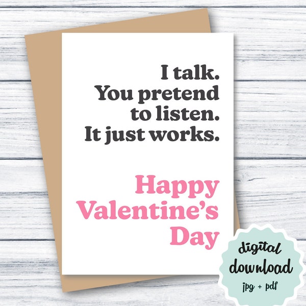 Funny Valentines Card PRINTABLE Valentine's Day Card for Husband, Valentines Day Card for Him, DOWNLOADABLE Valentine's Card