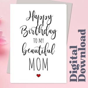 Carte d'anniversaire maman à imprimer pour maman, joyeux anniversaire à ma belle maman, carte d'anniversaire à télécharger, carte d'anniversaire de maman