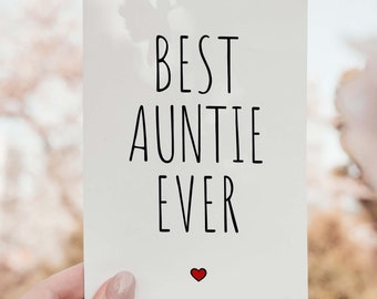 Auntie Card PRINTABLE Best Auntie Ever, Cute Birthday Card Aunt, DIGITAL DOWNLOAD, Aunt Birthday Card, Thank You Card for Aunt, Downloadable