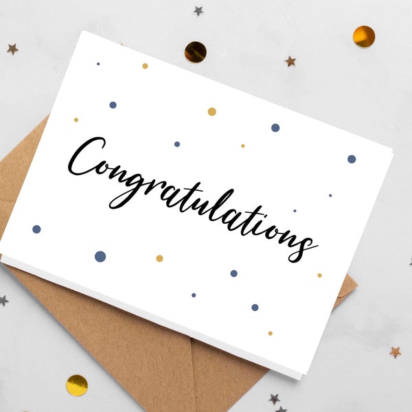 Congratulations Card PRINTABLE Congrats Card, Graduation Card, New Job Card, Promotion Card, DIGITAL DOWNLOAD