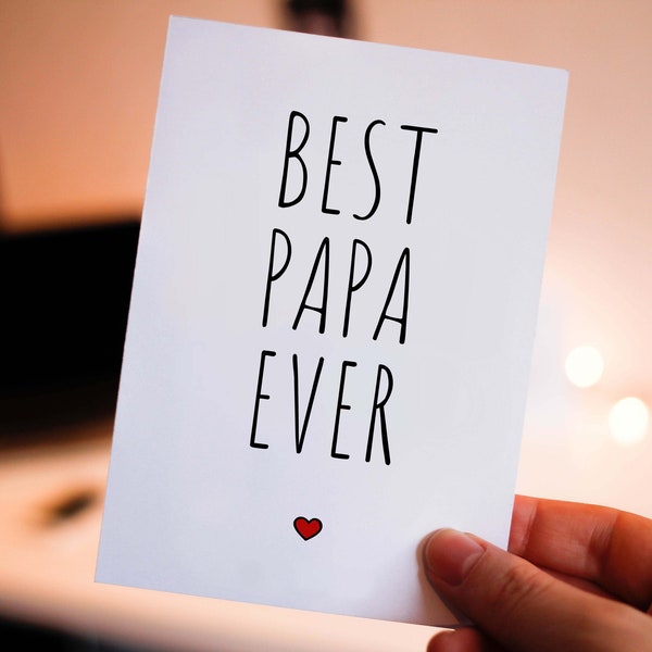Best Papa Ever Card PRINTABLE Birthday Card Papa DIGITAL DOWNLOAD Father's Day Card