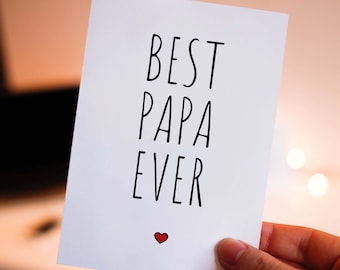 Best Papa Ever Card PRINTABLE Birthday Card Papa DIGITAL DOWNLOAD Father's Day Card