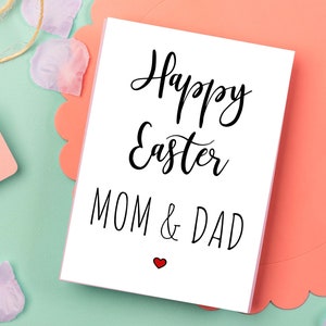 Frohe Ostern Mama und Papa DRUCKBARE Osterkarte Eltern DIGITAL DOWNLOAD Ostergrüße Herunterladbare Karte