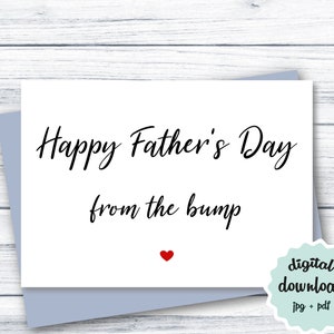 Tarjeta del Día del Padre de Bump, Linda tarjeta del Día del Padre para que papá sea, Feliz Día del Padre de The Bump, Tarjeta IMPRIMIBLE del Día del Padre DESCARGAR