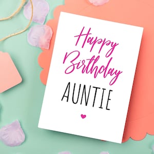 Carte d'anniversaire tante imprimable carte d'anniversaire tante TÉLÉCHARGEABLE carte tante, jolie carte d'anniversaire pour tante, carte de joyeux anniversaire