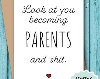Baby Card PRINTABLE, New Parents Card, Becoming Parents Card, Birth Card Funny, Baby Shower Card DOWNLOADABLE, Funny Baby Card
