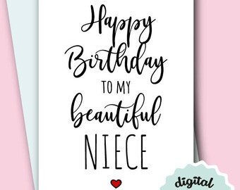 printable niece card etsy