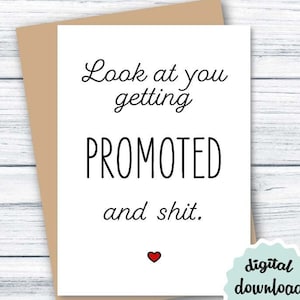 Promotiekaart AFDRUKBARE Gefeliciteerdkaart Promotie Gefeliciteerdkaart Gepromoveerd INSTANT DOWNLOAD Nieuwe taakkaart