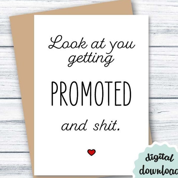 Promotion Card PRINTABLE Congratulations Card Promotion Congrats Card Getting Promoted INSTANT DOWNLOAD New Job Card