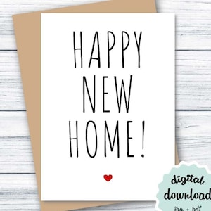 Carte de pendaison de crémaillère PRINTABLE New House Card TÉLÉCHARGEMENT INSTANTANÉ Happy New Home Card