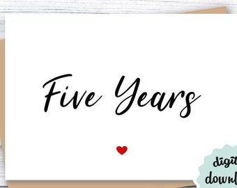 5th Anniversary Printable - Etsy