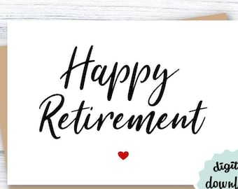 Tarjeta de jubilación IMPRIMIBLE Tarjeta de jubilación feliz para compañero de trabajo DESCARGA DIGITAL, Tarjeta de jubilación linda para compañero de trabajo, Tarjeta impresa en casa