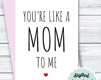 Tarjeta del Día de la Madre Madrastra IMPRIMIBLE Bono Mamá Tarjeta del Día de las Madres Madrastra, Eres como una mamá para mí, Tarjeta linda del Día de las Madres DESCARGAR
