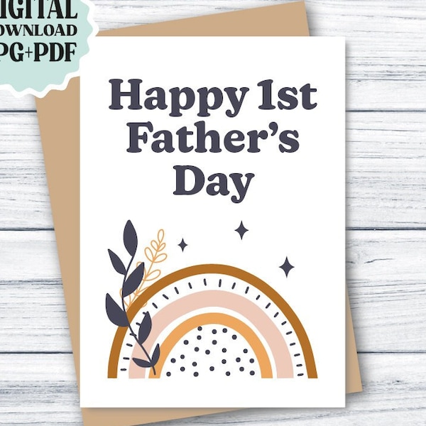 First Father's Day Card DOWNLOAD, PRINTABLE 1st Fathers Day Card for New Father, PRINTABLE New Dad Father's Day Card, Cute 1st Fathers Day