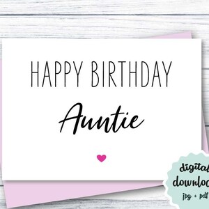 Geburtstagskarte Tante DRUCKBARE Geburtstagskarte für Tante, alles Gute zum Geburtstag Tante, süße Geburtstagskarte, Tante Karte, Tante Geburtstagskarte DOWNLOAD